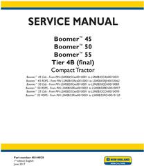 New Holland Boomer 45, Boomer 50, Boomer 55 Tier 4B final Compact Tractor Service Manual (USA)