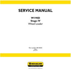 New Holland W190D Stage IV Wheel Loader Service Manual