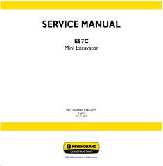 New Holland E57C Mini Excavator Service Manual (USA)