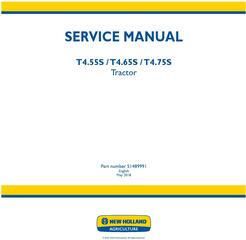 New Holland T4.55S, T4.65S, T4.75S Tractor Service Manual (Australia, New Zeland)