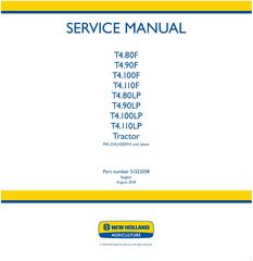 New Holland T4.80F/LP, T4.90F/LP, T4.100F/LP, T4.110F/LP Tractor Service Manual (Europe,Asia,Africa)