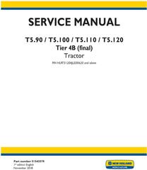 New Holland T5.90, T5.100, T5.110, T5.120 Tier 4B (final) Tractor Service Manual (North America)
