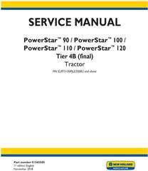 New Holland Powerstar 90 / 100 /110 / 120 Tier 4B final Tractor Service Manual (Nortrh America)