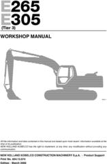 New Holland E265, E305 Tier 3 Crawler Excavator Service Manual
