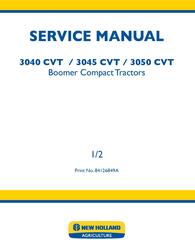 New Holland Boomer 3040, 3045, 3050 CVT Tractors Agricultural Service Manual