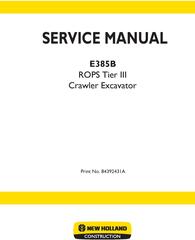 New Holland E385B ROPS Tier III Crawler Excavators Service Manual