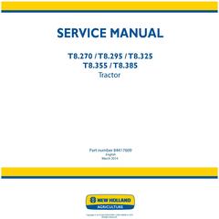 New Holland T8.270, T8.295, T8.325, T8.355, T8.385 Tractors Service Manual (Brazil)