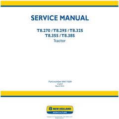 New Holland T8.270, T8.295, T8.325, T8.355, T8.385 Tractors Service Manual (Brazil)