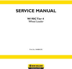 New Holland W190C T4 Wheel Loader Service Repair Manual