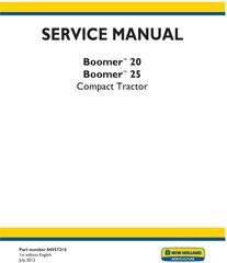 New Holland Boomer 20, 25 Compact Tractor Complete Service Manual