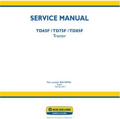 New Holland TD65F, TD75F, TD85F Tractor Service Manual