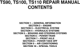 New Holland TS90, TS100, TS110 Tractor Complete Service Manual