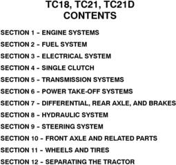 New Holland TC18, TC21, TC21D Tractor Complete Service Manual