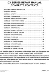 New Holland CX720, CX740, CX760, CX780, CX820, CX840, CX860, CX880 Combine Service Manual