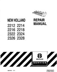 New Holland 2212, 2214, 2216, 2218, 2322, 2324, 2326, 2328 Swather Heads Service Manual