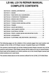 New Holland LS160, LS170 Skid Steer Loader Complete Service Manual