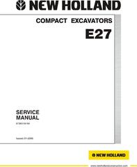 New Holland E27 Compact Excavator Service Manual