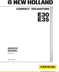 New Holland E30, E35 Compact Excavator Service Manual