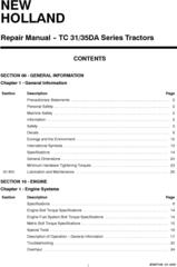 New Holland TC31DA, TC35DA Compact Tractor Manual Service Manual