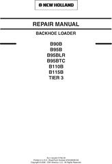 New Holland B90B, B95B, B95BLR, B95BTC, B110B, B115B Tier 3 Backhoe Loader Service Manual