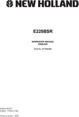 New Holland E225BSR Crawler Excavator Service Manual