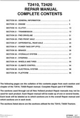 New Holland T2410, T2420 Tractor Service Manual