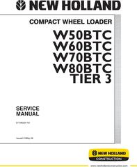 New Holland W50BTC, W60BTC, W70BTC, W80BTC Tier 3 Compact Wheel Loader Service Manual