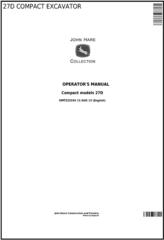 OMT223334 - John Deere 27D Compact Excavator Operators Manual