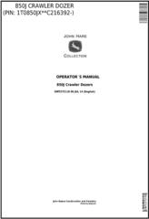 OMT275118 - John Deere 850J Crawler Dozer (PIN: 1T0850JX**C216392-) Operator's Manual