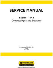 New Holland E55Bx Tier3 Compact Hydraulic Excavator Service Manual