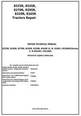 TM104319 - John Deere 8225R, 8245R, 8270R, 8295R, 8320R, 8345R Tractors Service Repair Technical Manual