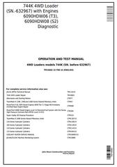 TM10682 - John Deere 744K T3/S2 4WD Loader (SN.-632967) Diagnostic, Operation and Test Service Manual
