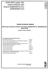 TM10691 - John Deere 624K 4WD Loader (SN.-642634) w.Engines 6068HDW79, 6068HDW83 Service Repair Manual