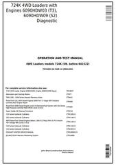 TM10696 - John Deere 724K Loader (SN.-641522) w.Engines 6090HDW03, 6090HDW09 Diagnostic Service Manual