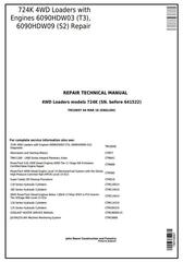 TM10697 - John Deere 724K 4WD Loader (SN.-641522) w.Engines 6090HDW03, 6090HDW09 Service Repair Manual