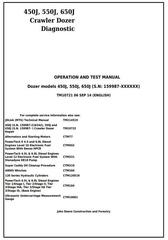 TM10721 - John Deere 450J, 550J, 650J Crawler Dozer (S.N.from 159987) Diagnostic&Test Service Manual