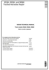 John Deere 853JH, 903JH, 909JH Tracked Feller Buncher/Harvester Service Repair Manual (TM10771)