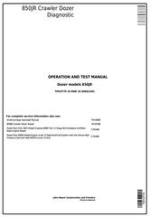 TM10779 - John Deere 850JR Crawler Dozer Diagnostic, Operation and Test Service Manual