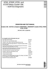 TM11204 - John Deere 670G, 670GP, 672G, 672GP (SN. —634753) Motor Grader Diagnostic Service Manual