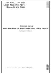 TM112919 - John Deere Z225, Z245, Z235, Z255 EZtrak Riding Lawn Residential Mower Technical Service Manual
