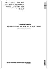 TM113119 - John Deere Z625, Z645, Z655, and Z665 EZtrak Residential Mower Diagnostic and EZtrak Residential Mower Riding Lawn Equipment Technical Manual (TM11311