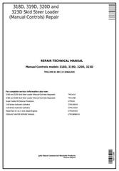 TM11399 - John Deere 318D, 319D, 320D, 323D Skid Steer Loader w.Manual Controls Service Repair Manual