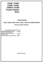 TM118919 - John Deere 7210R, 7230R, 7250R, 7270R, 7290R & 7310R Tractors Service Repair Manual