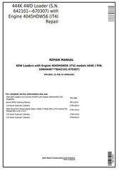 TM12091 - John Deere 444K 4WD Loader (SN.642101-670307) w.Engine 4045HDW56 (iT4) Service Repair Manual