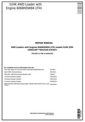 TM12095 - John Deere 4WD Loader 524K (SN.E642246-670307) w.Engine 6068HDW84 Service Repair Manual