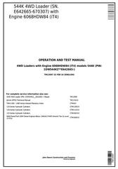 TM12097 - John Deere 544K 4WD Loader (SN.E642665-670307) w.Engine 6068HDW84 Diagnostic Service Manual