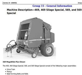 TM121219 - John Deere 469s, 569s Silage Special; 469, 569 Round Balers All Inclusive Technical Manual