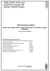 TM12145 - John Deere 870G, 870GP, 872G, 872GP (SN.634380-656507) Motor Grader Repair Technical Manual