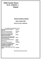 TM12275 - John Deere 450J Crawler Dozer (S.N. from 216243) Service Repair Technical Workshop Manual