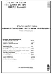 TM12387 - John Deere 753J, 759J Tracked Harvester (SN.from C220453) Diagnostic & Test Service Manual